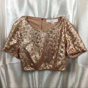 Sequins Rose Gold Crop Top